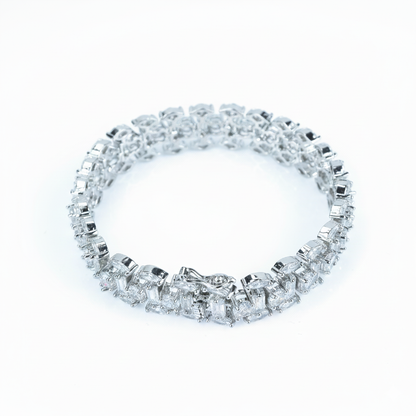 Aanura Radiant Diamond Silver Bracelet