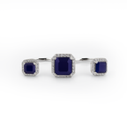 Rhodium Plated Emerald Solitaire Anti-Tarnish Waterproof Ring