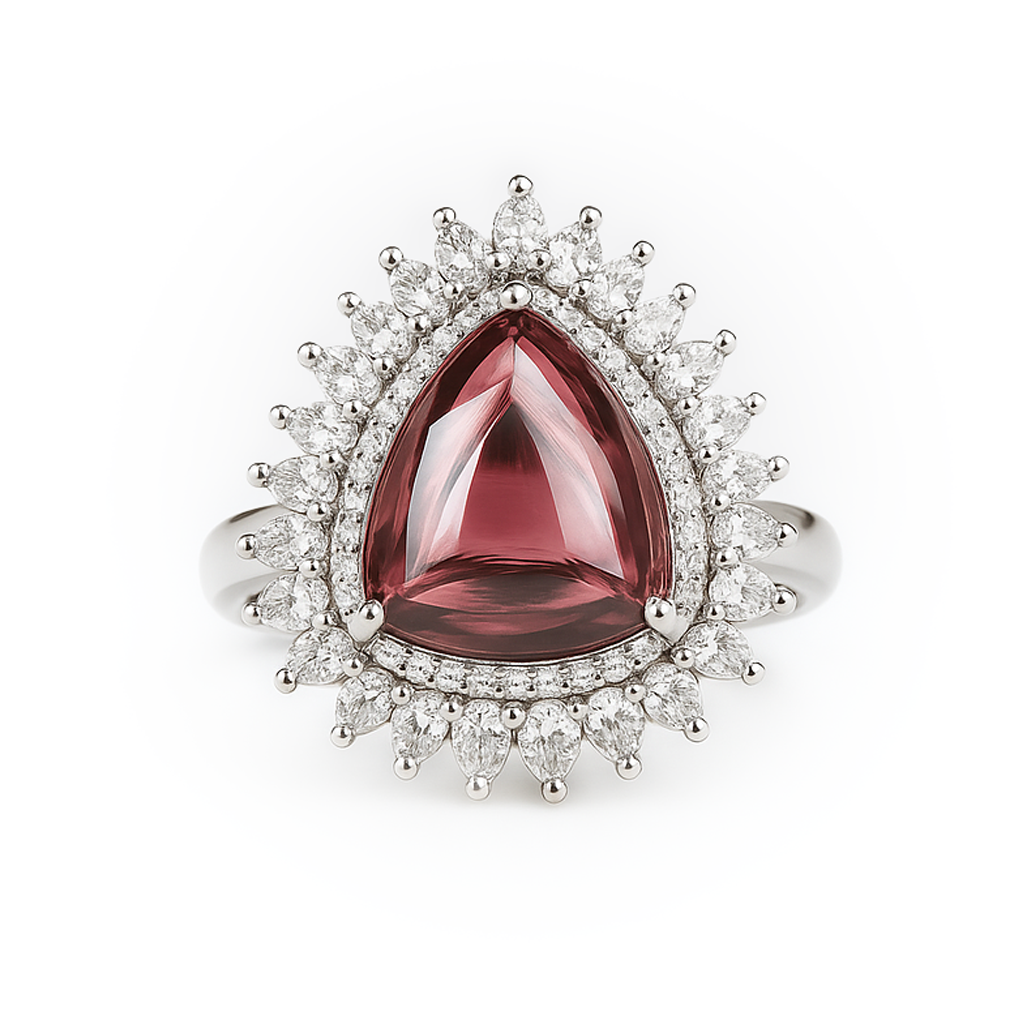 Aanura Oval Gem Halo Cocktail Ring