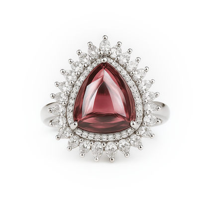 Aanura Oval Gem Halo Cocktail Ring