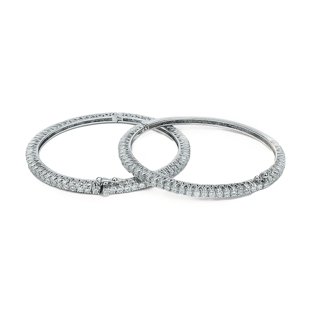 Aanura Diamond Halo Silver Bracelet
