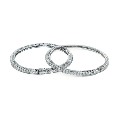 Aanura Diamond Halo Silver Bracelet