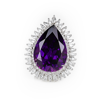 Aanura Oval Gemstone Halo Cocktail Statement Ring