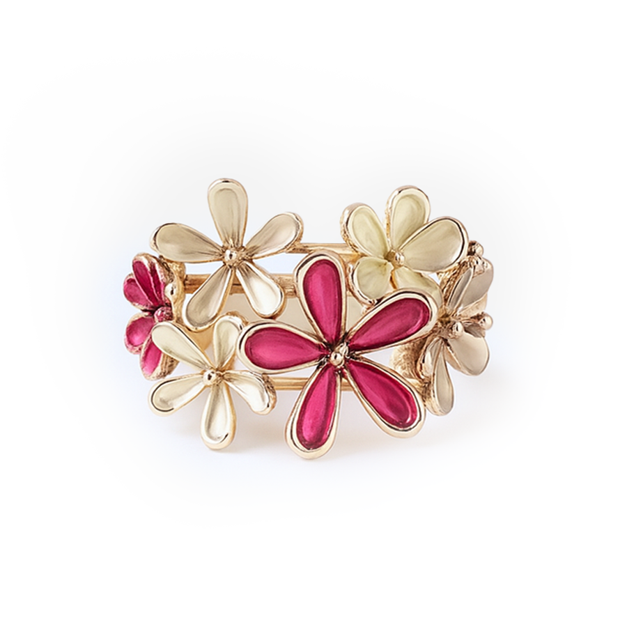 Aanura Multi-Color Enamel Floral Statement Ring