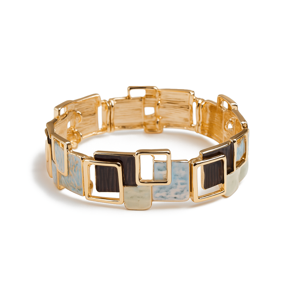 Aanura Modern Geometric Enamel Bracelet