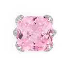 Rhodium Plated Purple Pavé Anti-Tarnish Waterproof Ring
