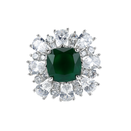 Aanura Cushion Gem Halo Cocktail Ring