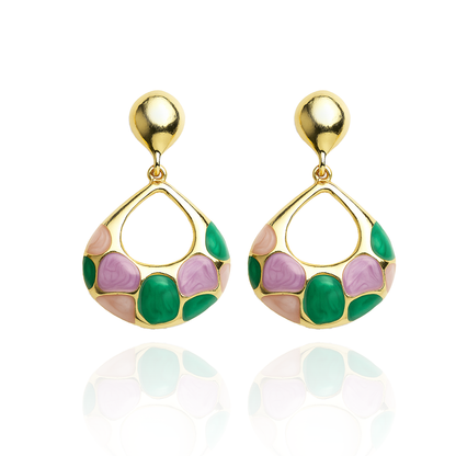 Aanura Multicolor Enamel Teardrop Earrings