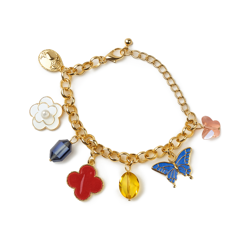Aanura Multicolor Charm Butterfly Bracelet