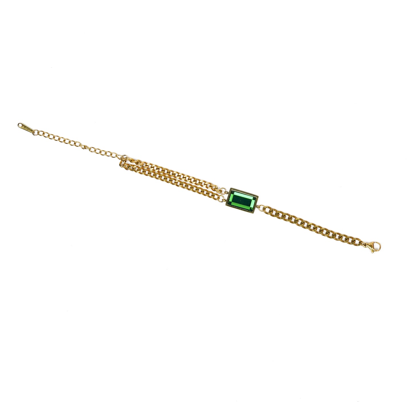 Aanura Rectangular Stone Adjustable Chain Bracelet