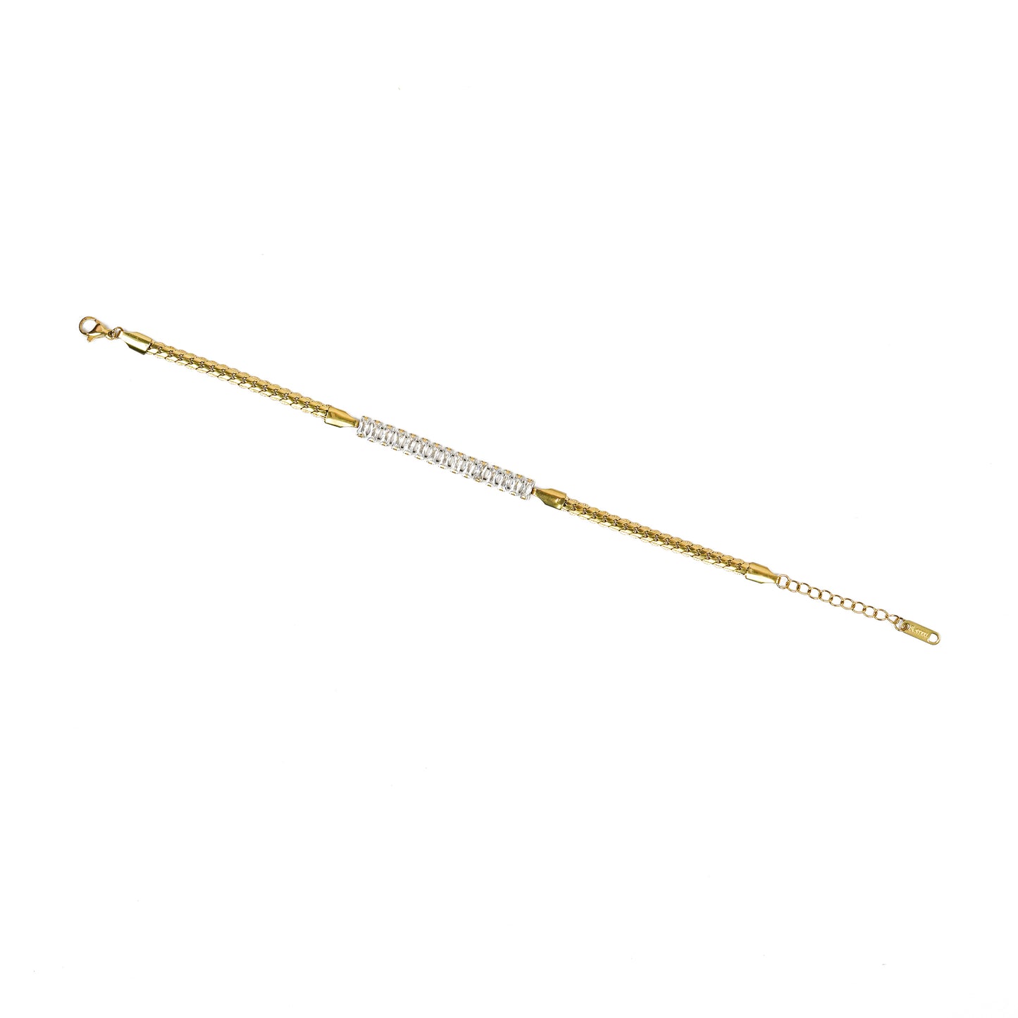 Aanura Linear Crystal Bar Adjustable Bracelet