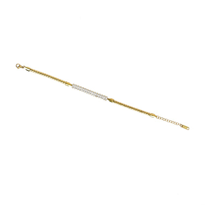Aanura Linear Crystal Bar Adjustable Bracelet
