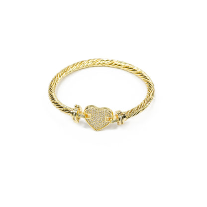 Aanura Luxe Clover Lock Statement Bracelet