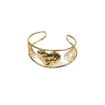 Aanura Sculpted Leaf Open Cuff Bracelet