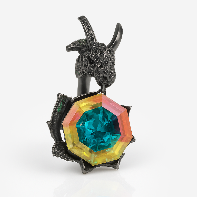 Aanura Silver Encrusted Insect-Inspired Ring