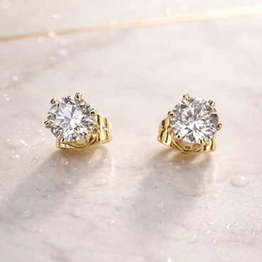 Aanura Classic Solitaire Crystal Stud Earrings