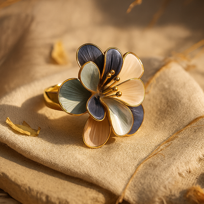 Aanura Multicolor Enamel Flower Ring