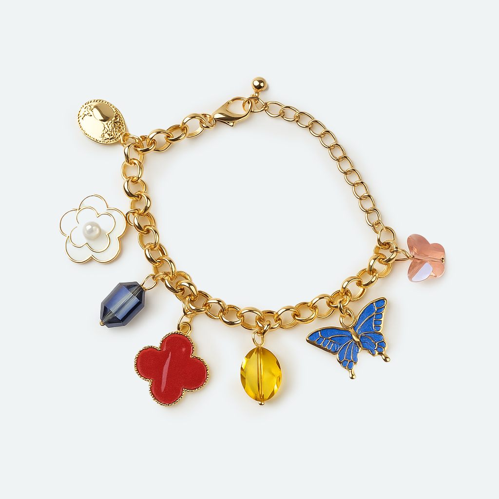 Aanura Multicolor Charm Butterfly Bracelet
