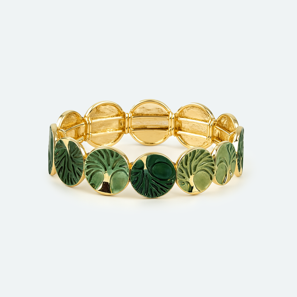 Aanura Verdant Forest Gold Enamel Bracelet