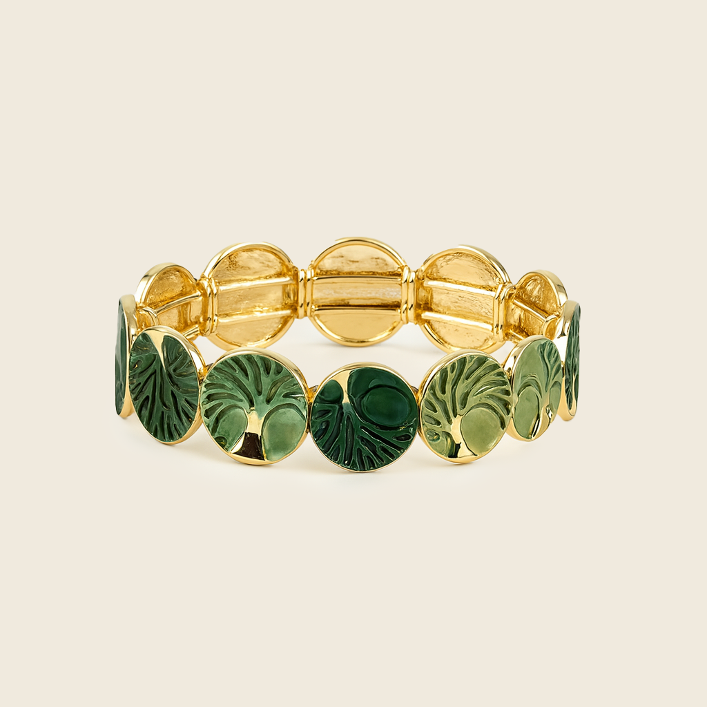 Aanura Verdant Forest Gold Enamel Bracelet