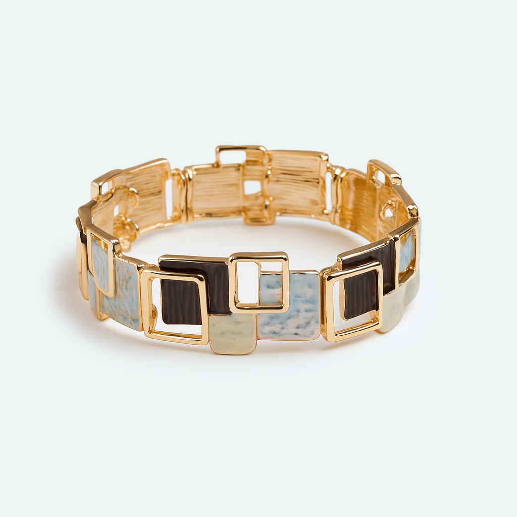 Aanura Modern Geometric Enamel Bracelet