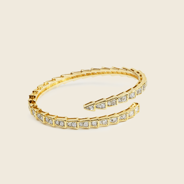 Aanura Serpent-Inspired  Diamond Coil Bracelet