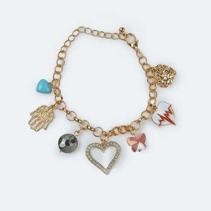 Aanura Multicharm Gold Bracelet with Motifs