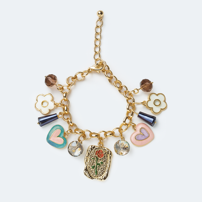 Aanura Heart & Floral Multicharm Bracelet
