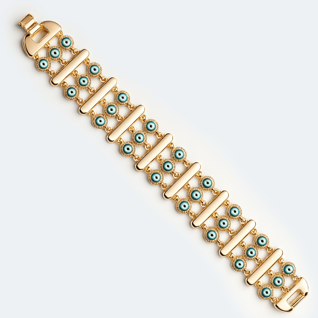 Aanura Double-Layer Evil Eye Gold Bracelet