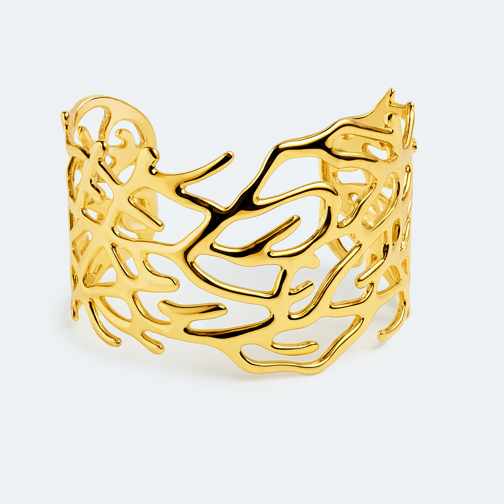 Aanura Coral Reef Gold Cuff Bracelet
