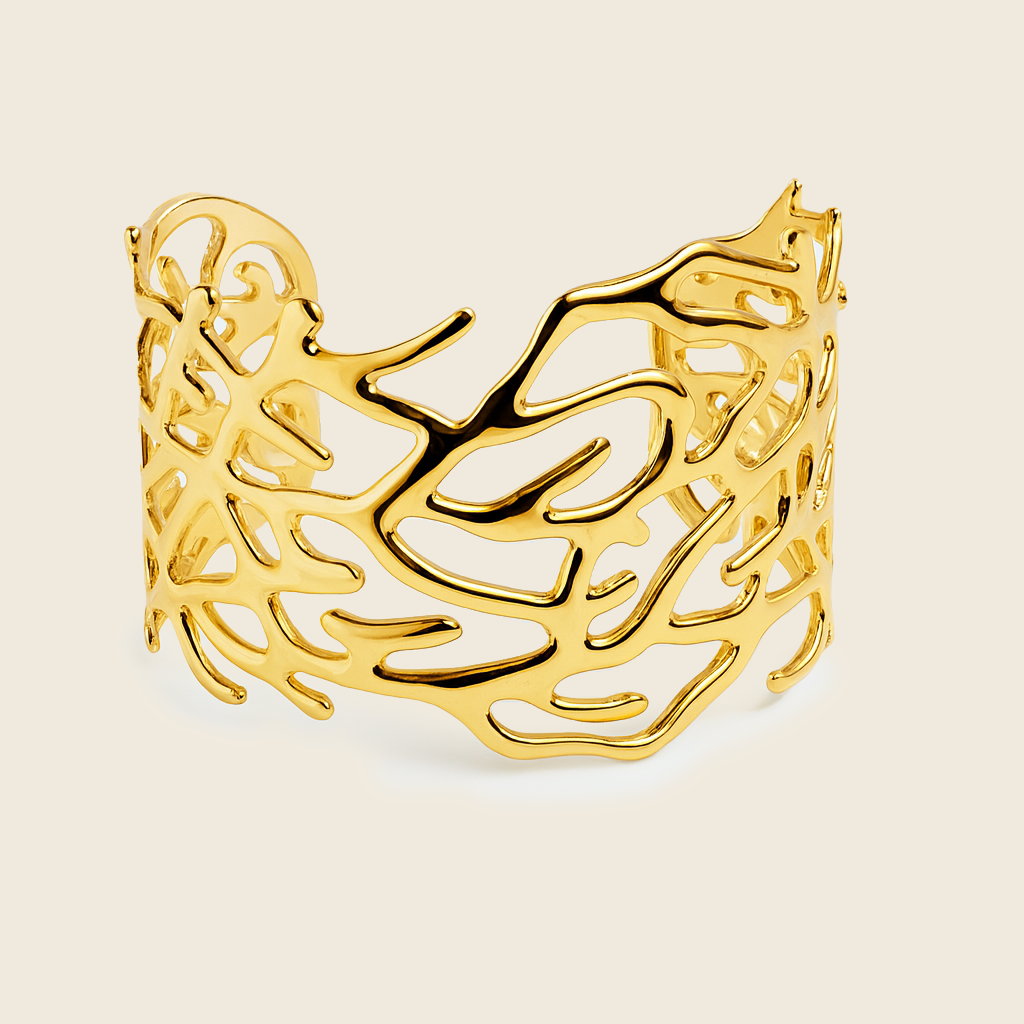 Aanura Coral Reef Gold Cuff Bracelet