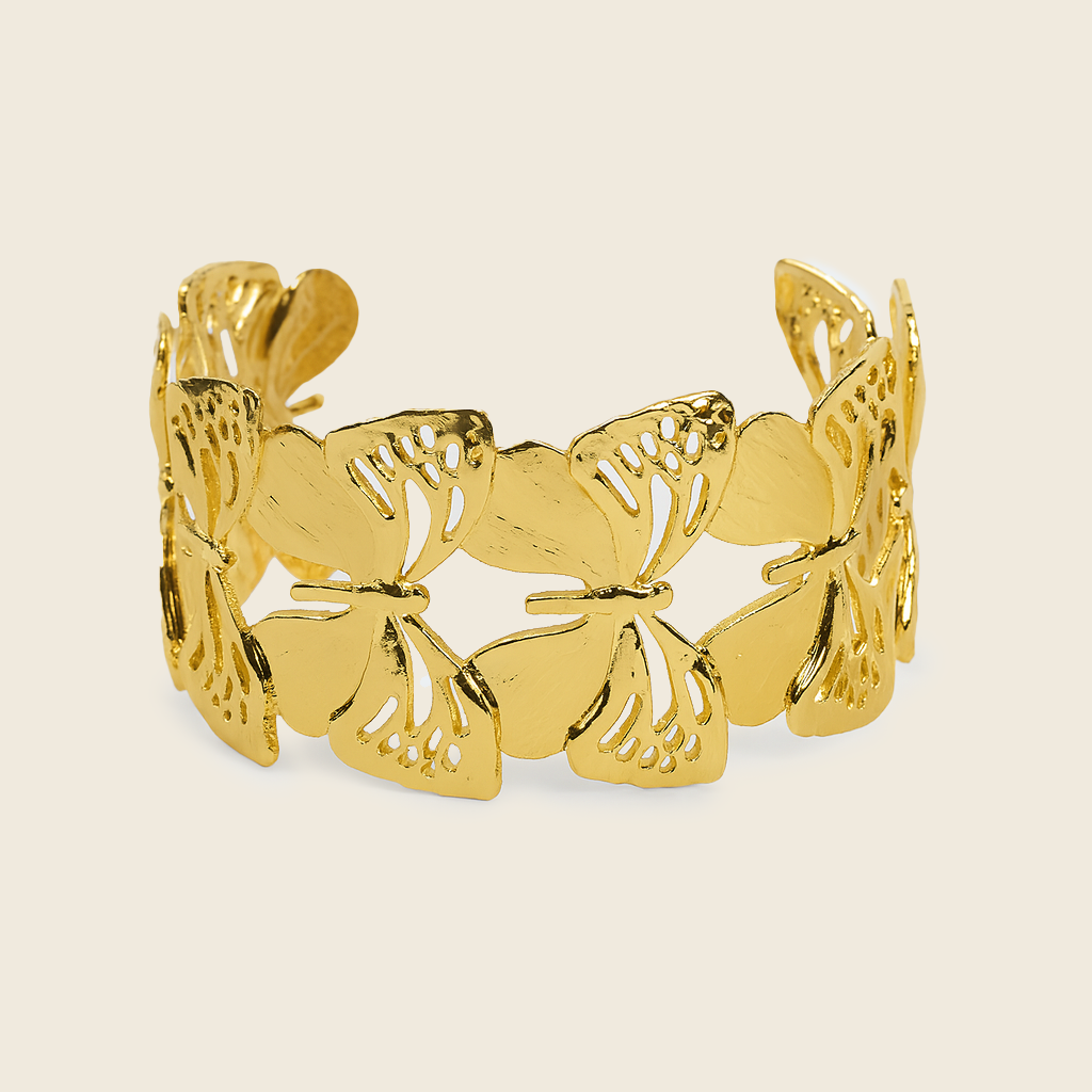 Aanura Golden Butterfly Cuff Bracelet
