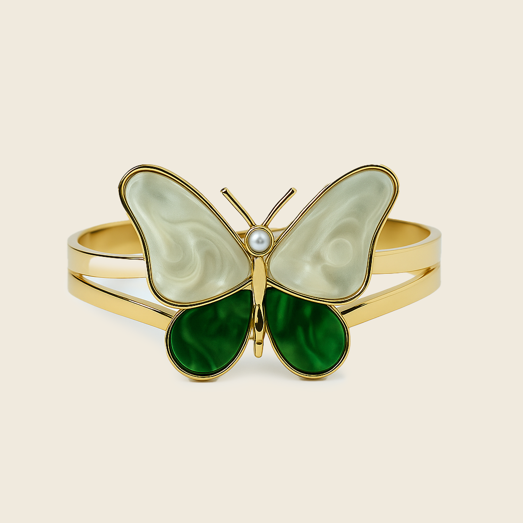 Aanura Butterfly Pearl Enamel Bracelet