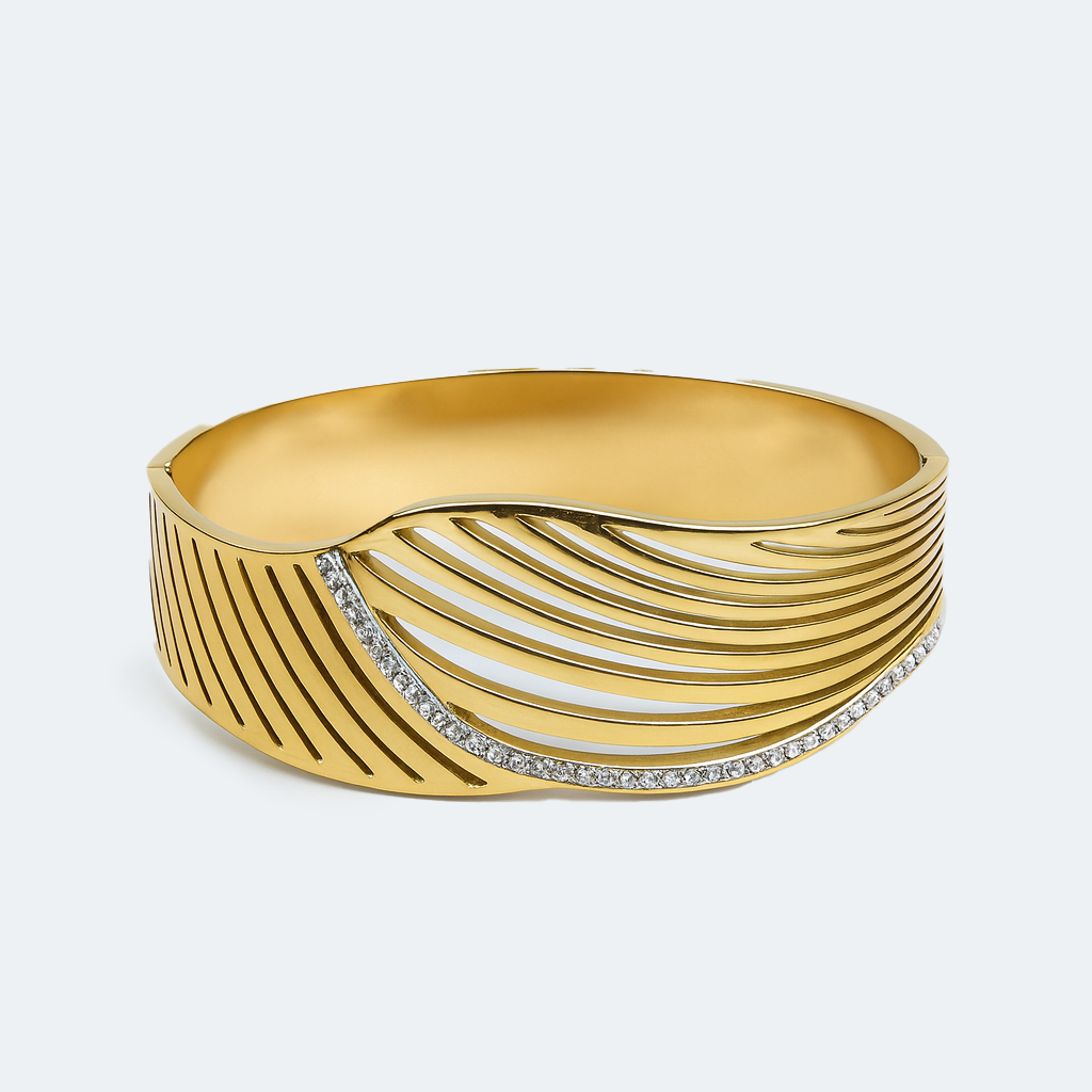 Aanura Golden Wave Cut-Out Bracelet