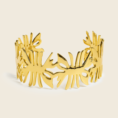 Aanura Tropical Gold Leaf Cut-Out Bracelet