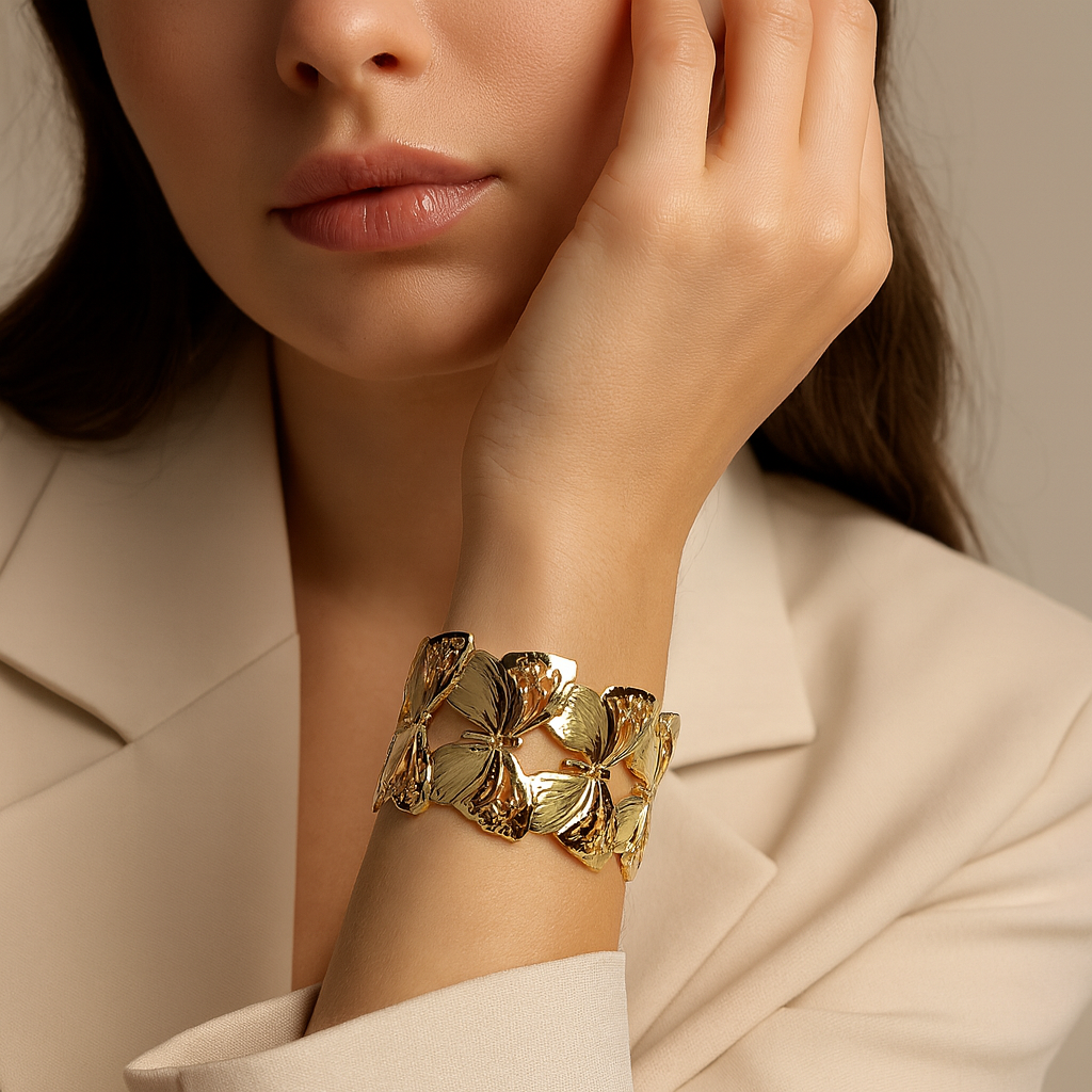 Aanura Golden Butterfly Cuff Bracelet