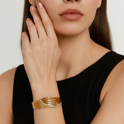 Aanura Golden Wave Cut-Out Bracelet