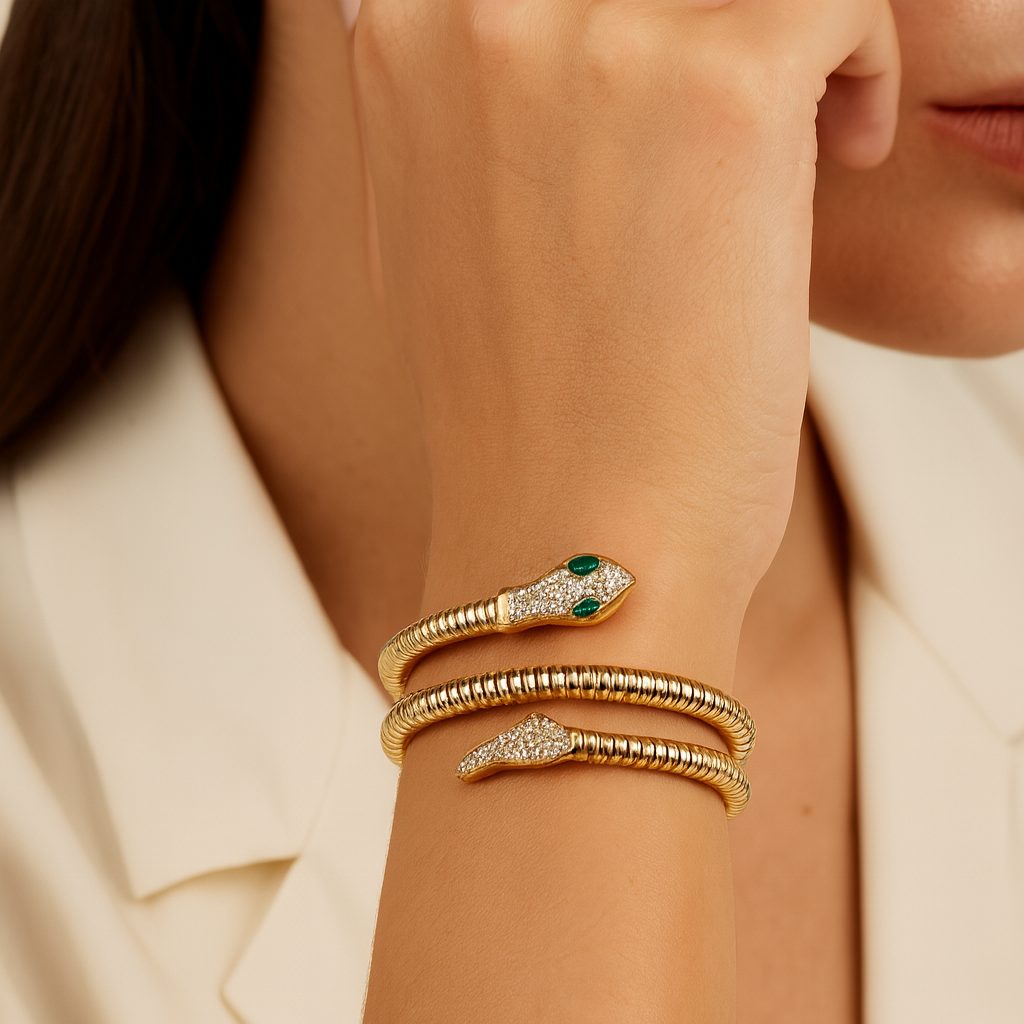 Aanura Serpent Gold Wrap Bracelet