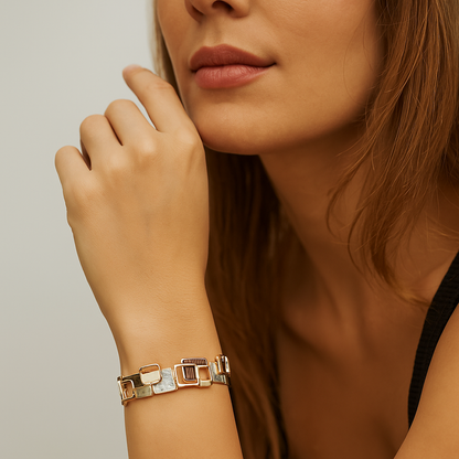 Aanura Modern Geometric Enamel Bracelet