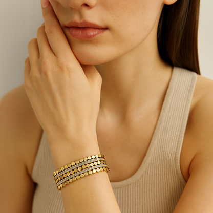 Aanura Gold Crystal Dot Bracelet