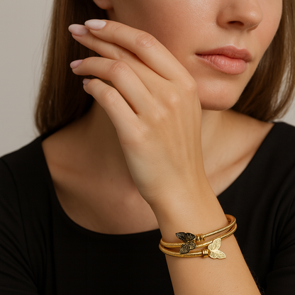 Aanura Butterfly Gold Coil Bracelet
