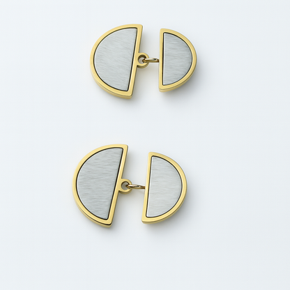 Aanura Eclipse Dual-Tone Geometric Earrings