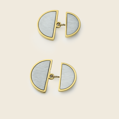 Aanura Eclipse Dual-Tone Geometric Earrings