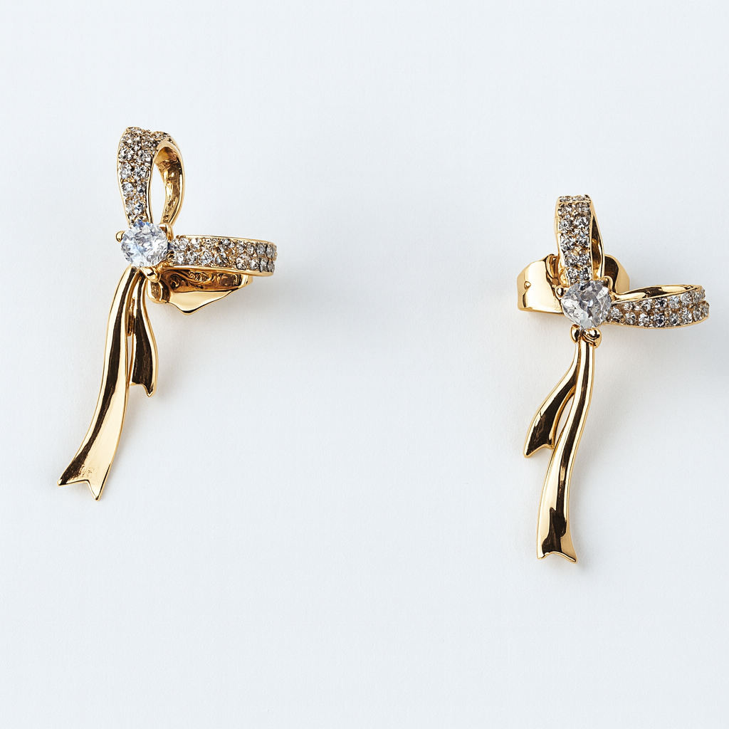 Aanura Celeste Ribbon Earrings – Gold-Plated