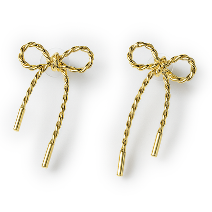 Golden Bow Twist Earrings – Aanura