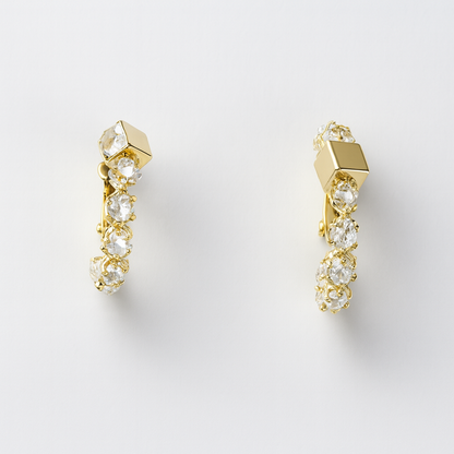 Aanura Crystal Hoop Earrings in Gold