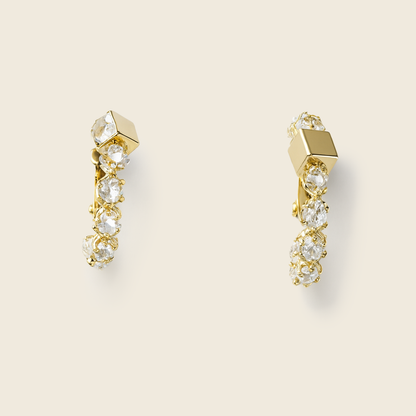 Aanura Crystal Hoop Earrings in Gold