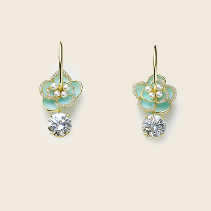 Aanura Aqua Blossom Pearl Earrings