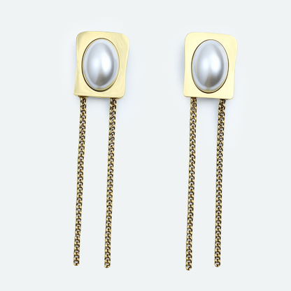 Aanura Pearl Chain Drop Earrings