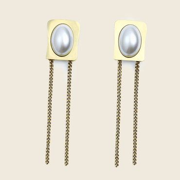 Aanura Pearl Chain Drop Earrings